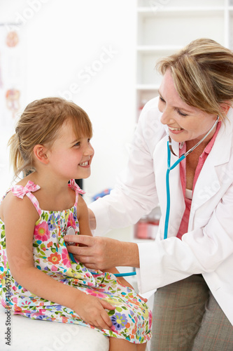 Photo: Female doctor examining child Female doctor examining child