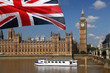 Big Ben with city cruise in London, UK Big Ben with city cruise in London, UK