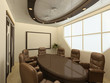 conference table on modern office with big window