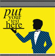 illustration of Waiter holding an empty tray. Vector