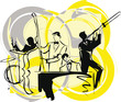Illustration of musicians play classical music.