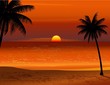 Tropical beach sunset Tropical beach sunset