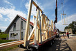 prefabricated framework on a truck