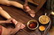 traditional indian ayurvedic oil foot massage