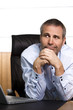 Positive senior office manager thinking.