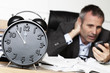 Worried businessman receiving bad message.