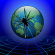 Spider web around the earth
