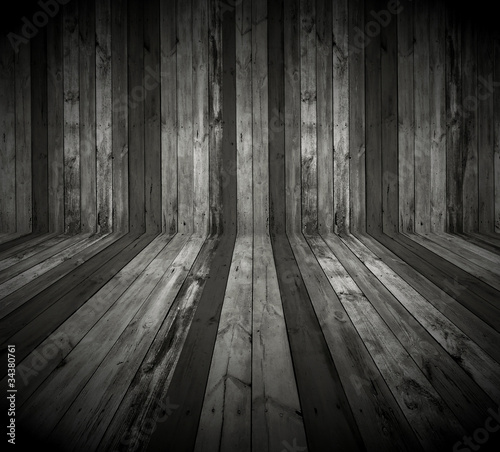 Photo: Dark Wooden Room as Background Dark Wooden Room as Background