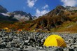camping in a mountain