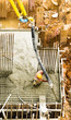 Filling Foundation with Concrete