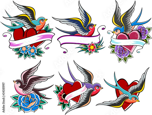 Vektor: swallow set design swallow set design