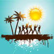 Grunge tropical party background