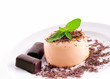 Pudding with strawberries and chocolate, a wonderful dessert