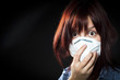 girl wearing protective mask