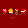 4 Sitting Christmas Symbols Red