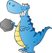 Photo en ligne au meilleur prix Happy Dinosaur Cartoon Character