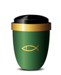 Urne mit Fisch-Kreuz