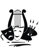 Vector: Symbols of arts, music and theater Symbols of arts, music and theater