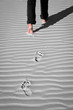 Footprint on white sand
