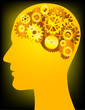 Human mind with gear