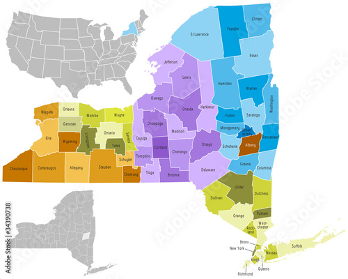 Vector: New York state counties New York state counties