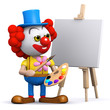 3d Clown would like to paint your portrait