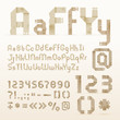 Vintage old paper origami alphabet