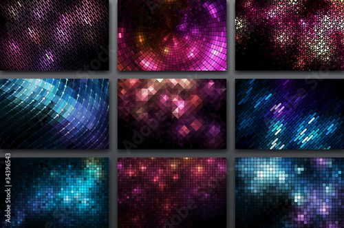 Vector: Shiny Mosaic Business Cards Shiny Mosaic Business Cards