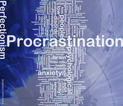 Illustration: Background concept wordcloud illustration of procrastination Background concept wordcloud illustration of procrastination