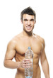 portrait of young man holding bottle of water portrait of young man holding bottle of water