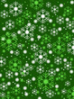 Snowflakes green background