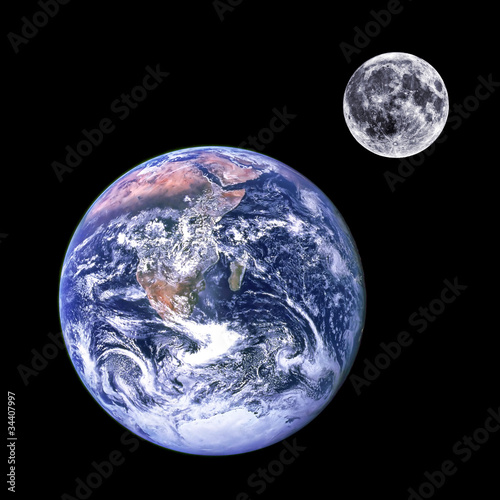 Photo: Moon and earth Moon and earth