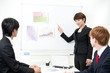 a businessteam on the meeting