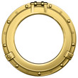 Bullauge (Messing) mit Beschneidungspfad / porthole