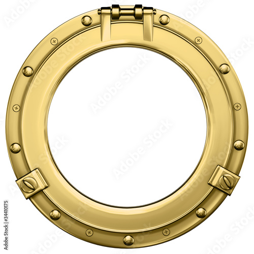 Illustration: Bullauge (Messing) mit Beschneidungspfad / porthole Bullauge (Messing) mit Beschneidungspfad / porthole