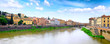Arno river in Florence,Tuscany, Italy. Panorama