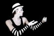 dancing mime in white hat