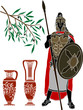 ancient hellenic warrior. stencil