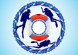 Lifebuoy and scuba divers