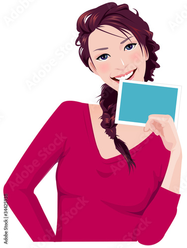 Vector: Close-up of woman smiling Close-up of woman smiling