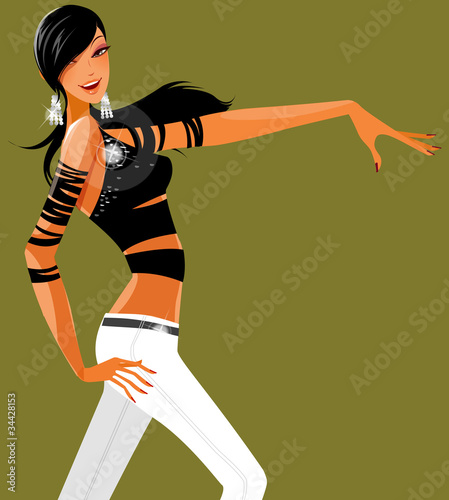 Vector: side view of woman dancing side view of woman dancing