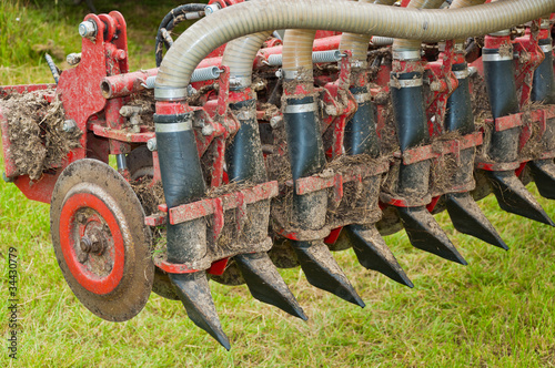Photo: Closeup of a used manure injector (rear) Closeup of a used manure injector (rear)