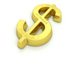 Gold bullion, US dollar symbol