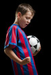 Photo: happy soccer kid on black happy soccer kid on black