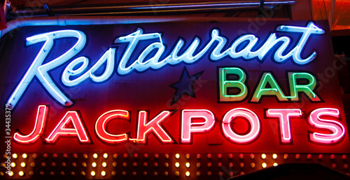 Photo: Restaurant Bar Jackpot Neon Sign Restaurant Bar Jackpot Neon Sign