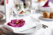 Table set for an event party or wedding reception