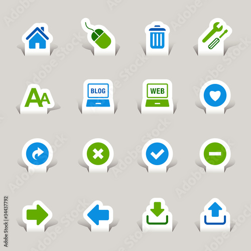 Vektor: Papercut - Website and Internet Icons Papercut - Website and Internet Icons