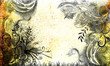 grunge card with flower