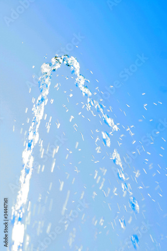 Photo: scene flow water on background blue sky scene flow water on background blue sky