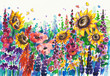 Summer flowers in garden